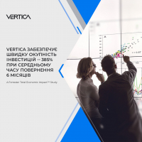 Vertica provides a quick return on investment – 385% with an average payback time of 6 months